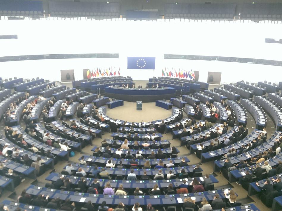 Slika: v plenarni dvorani v Strasbourgu smo bili priče Evrošole
