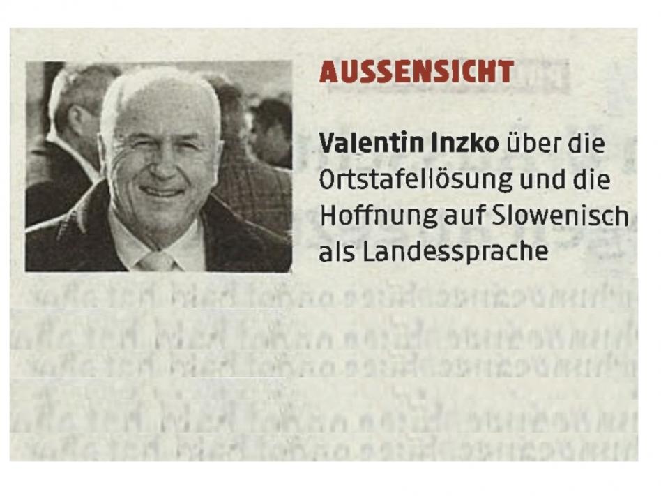 Slika: Valentin Inzko - komentar v KLEINE ZEITUNG_25. 05. 2021