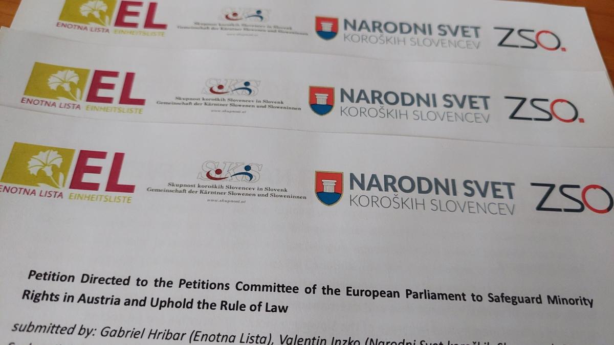 Slika: EL, NSKS, SKS in ZSO vložili skupno peticijo  pri Odboru za peticije Evropskega parlamenta