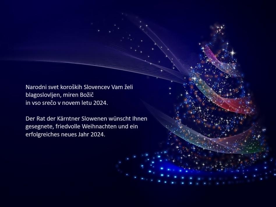 Bild: Der Rat der Kärntner Slowenen wünscht Ihnen gesegnete, friedvolle Weihnachten und ein erfolgreiches neues Jahr 2024